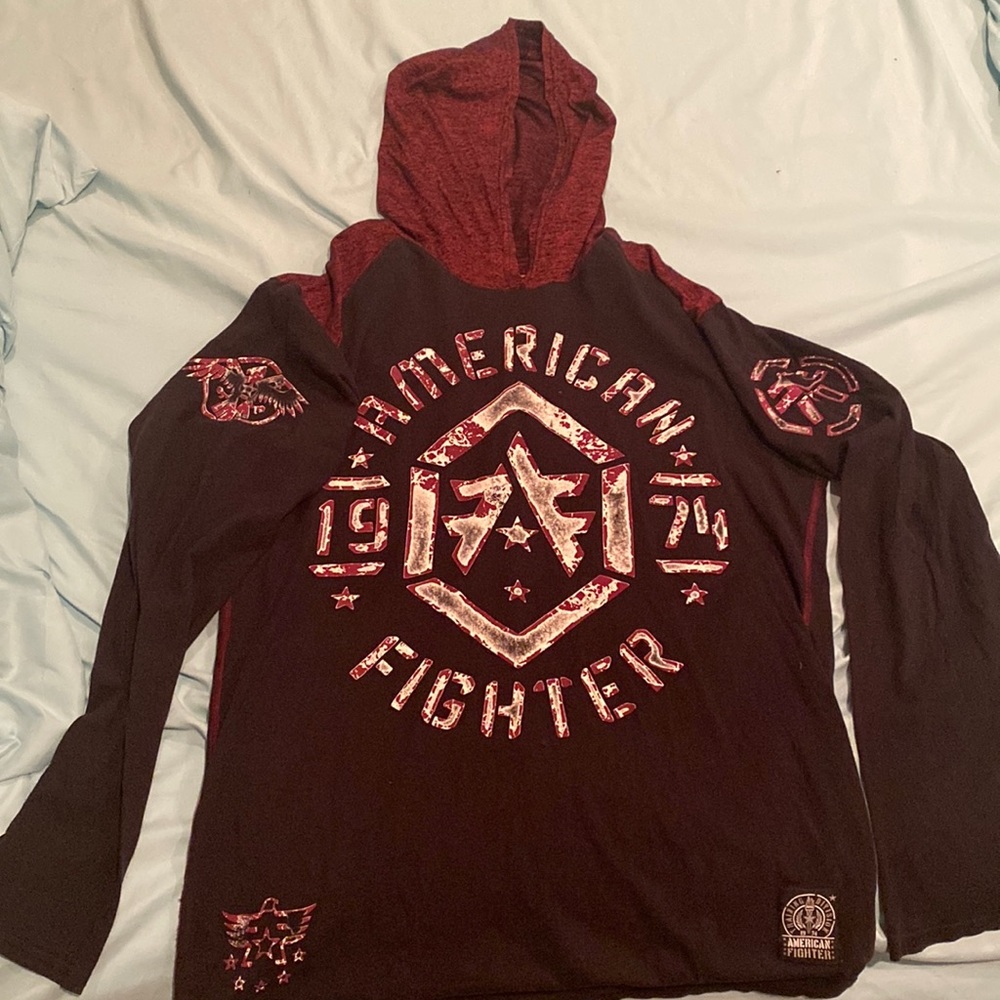 American Fighter Pull Over Hoodie Sweatshirt